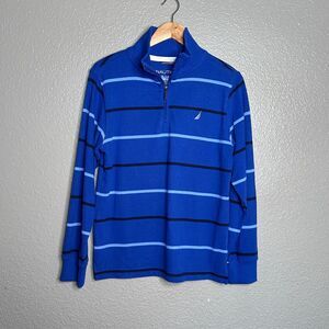 Nautica Boys Blue Quarter Zip Large 14 16
